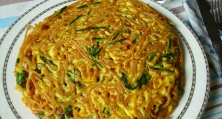 Fritata od šparoga, špageta i pancete